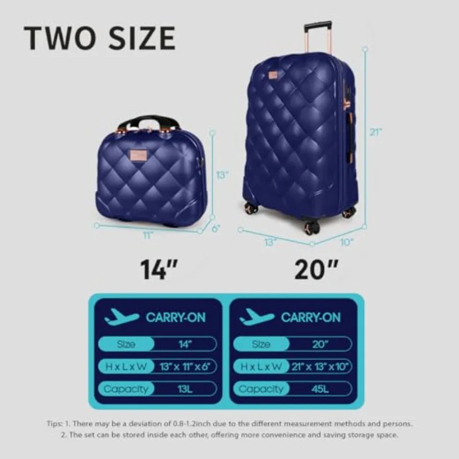 2-Piece Set 14/20in Carry On L - огляд і ціна Expandable Hard Shell Luggage Set