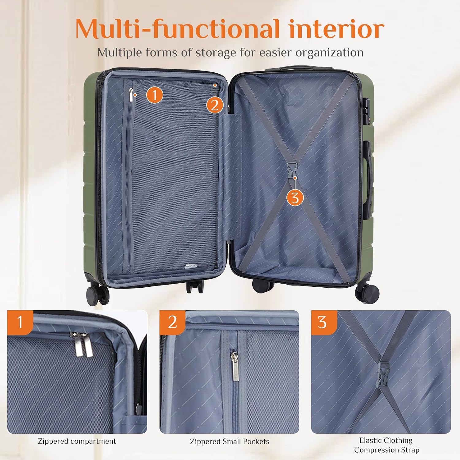 28 Inch Carry on Luggage, Hard - огляд і ціна Expandable Hard Shell Luggage Set