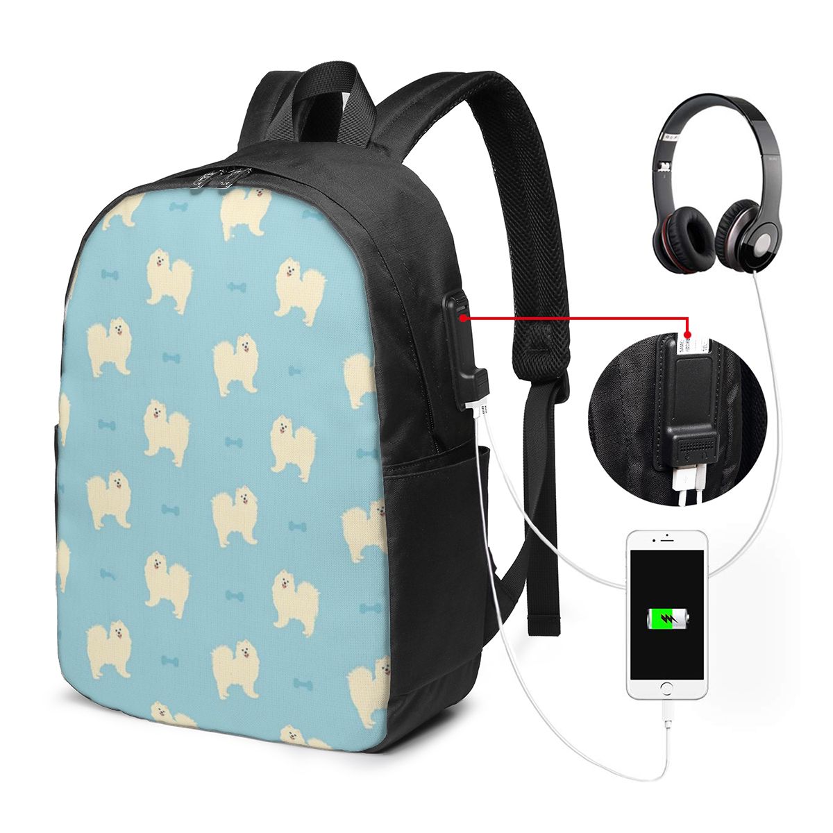 Samoyed Dog Backpack Travel No - огляд і ціна Travel Bags