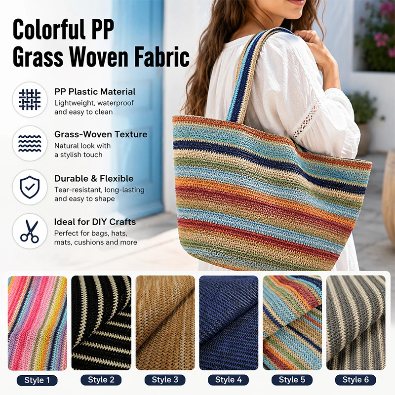 1yard Colorful Strip Pp Straw  - огляд і ціна Handbags
