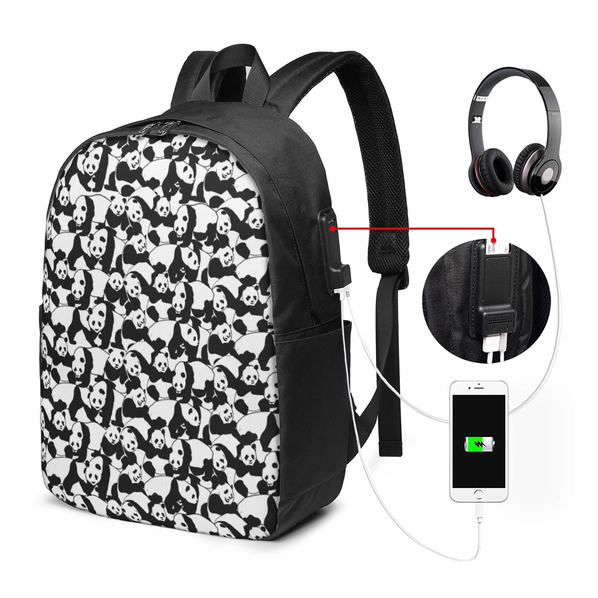 Panda Pattern Backpack Travel  - огляд і ціна Travel Bags